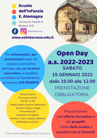 Open day Scuola dell'Infanzia Barasso 